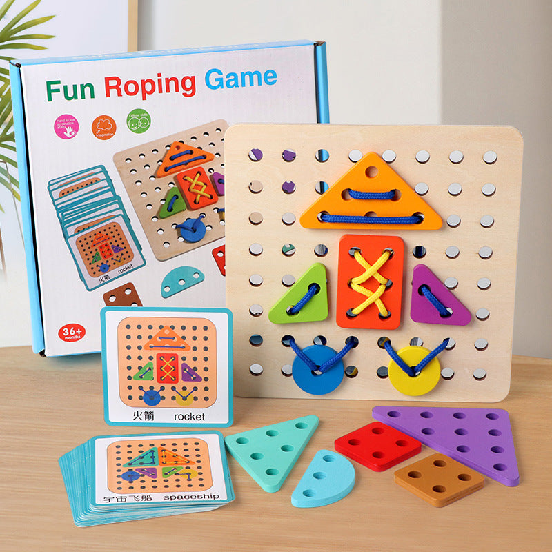 Multi-Tasking Rope-Assembled Educational Puzzle Toy