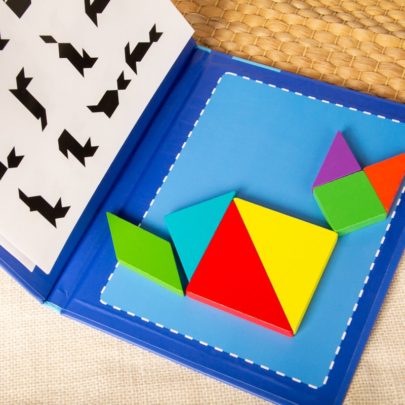 Multifunctional Magnetic Tangram Puzzle Book