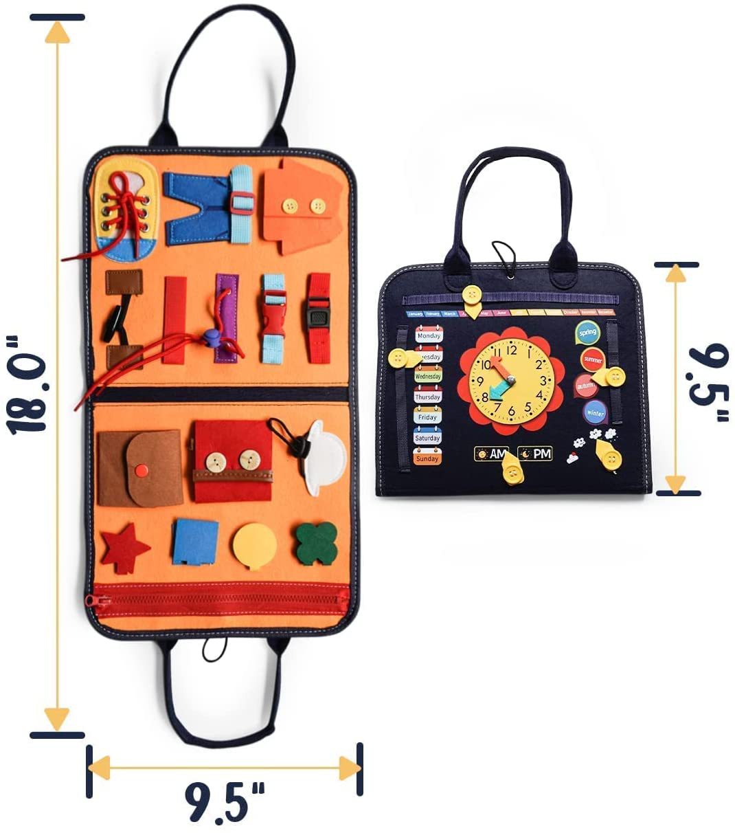 Educational Cognitive Clothing Bag and Book