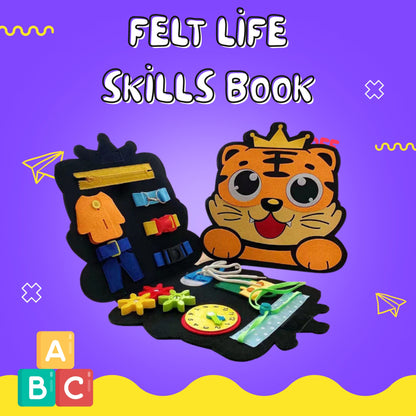 Educational Felt Life Skills Learning Book with 3 Options