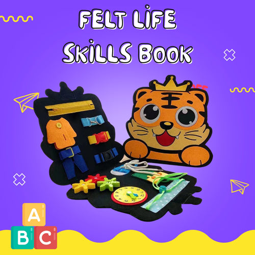 Educational Felt Life Skills Learning Book with 3 Options