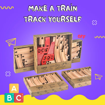 Educational Wooden Train Track Building Set