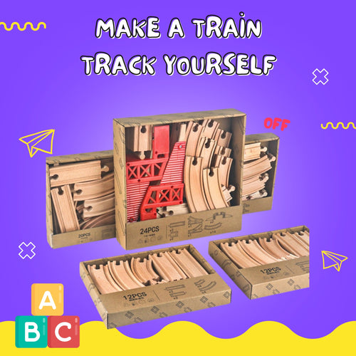 Educational Wooden Train Track Building Set
