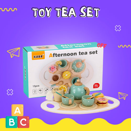 Educational Half-Wooden Toy Tea Set
