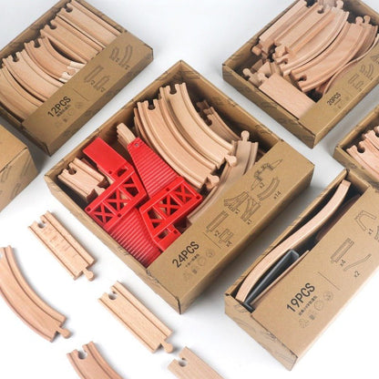 Eğitici Ahşap Tren Rayı Oluşturma Seti - Montessori Genom - #montessorigenomtr# - montessoritr - montessori