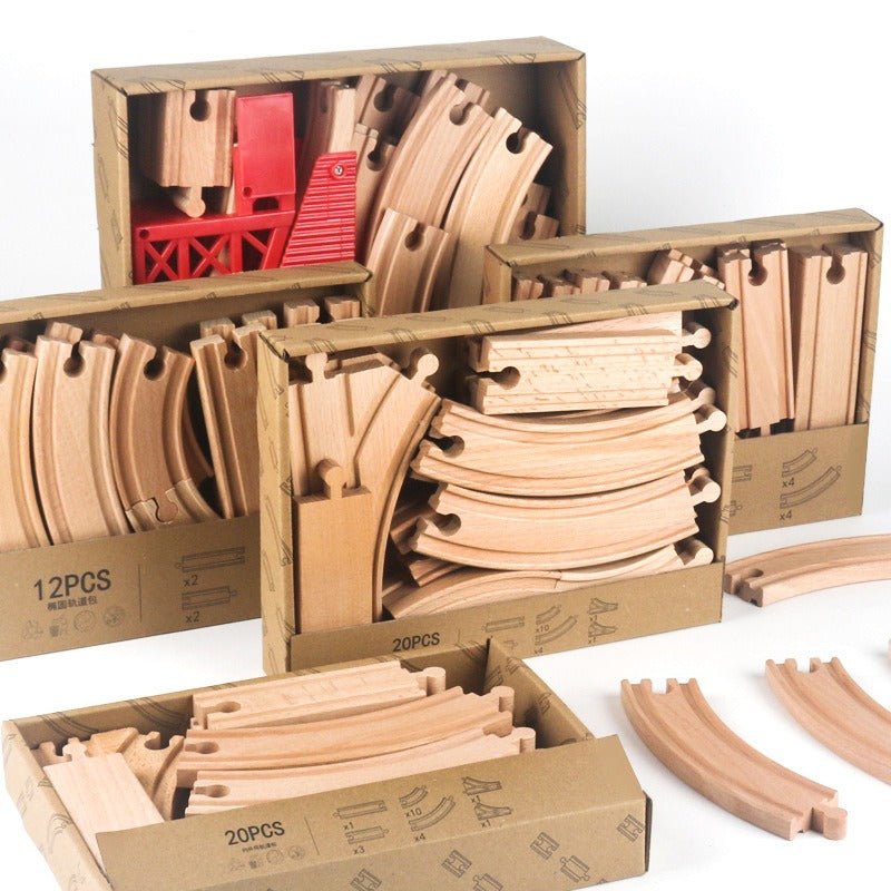 Eğitici Ahşap Tren Rayı Oluşturma Seti - Montessori Genom - #montessorigenomtr# - montessoritr - montessori