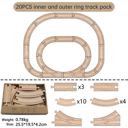 Eğitici Ahşap Tren Rayı Oluşturma Seti - Montessori Genom - #montessorigenomtr# - montessoritr - montessori